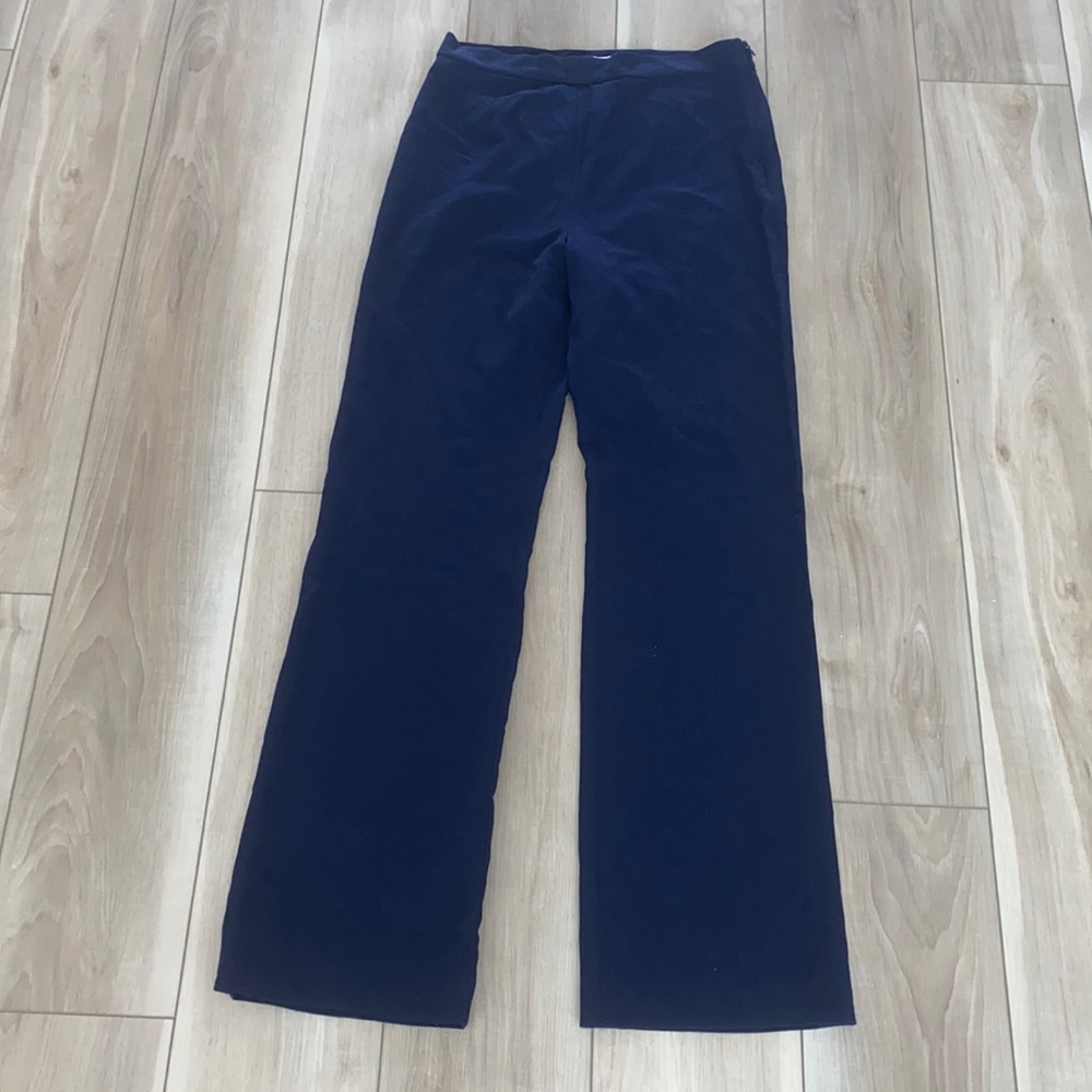 EUC Size 10 Navy Blue Flat Front Professional Slacks Pants Brand 1. STATE